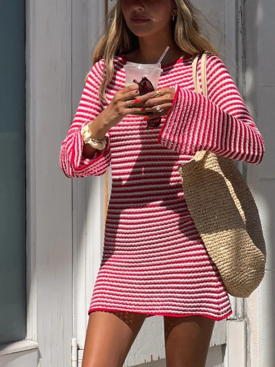 שמלת חוף מיני פסים- אנג׳ל