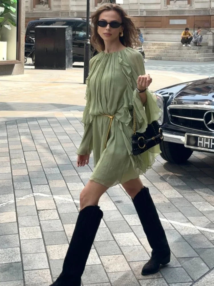 שמלת קפלים אלגנטית- מיקונוס