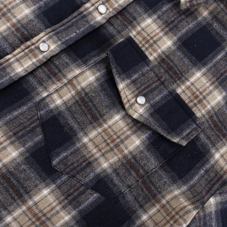 מכופתרת משבצות חומה- ספיר