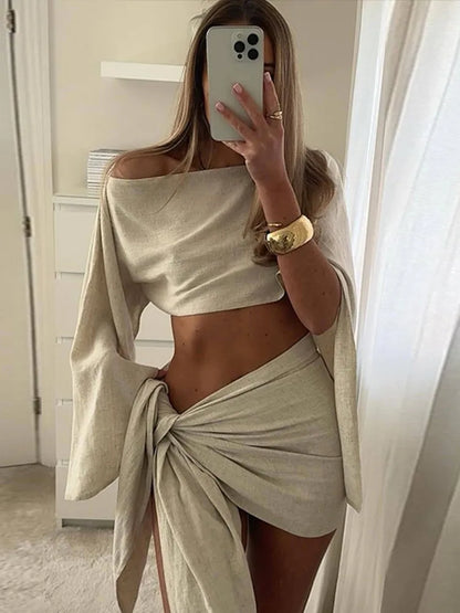 חליפת חוף חצאית קשירה- ניקול