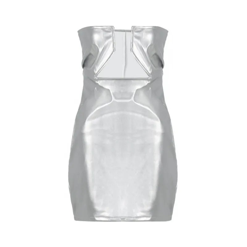 שמלת מיני דמוי עור- איביזה