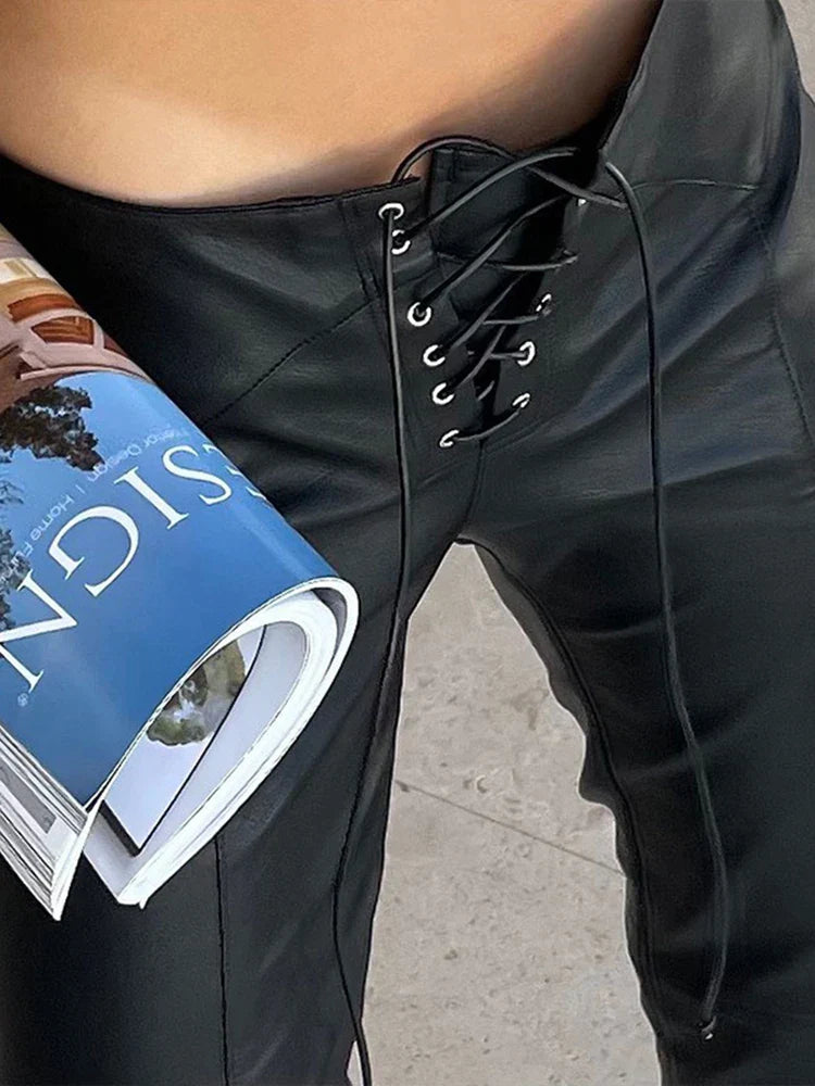 מכנס דמוי עור-