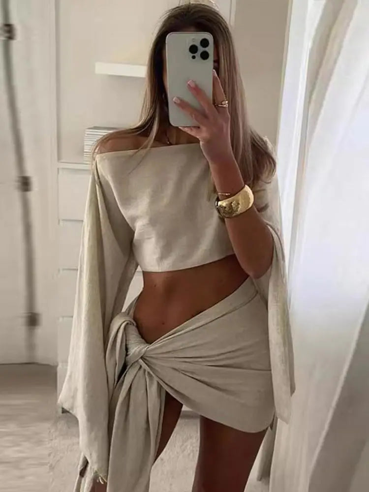 חליפת חוף חצאית קשירה- ניקול